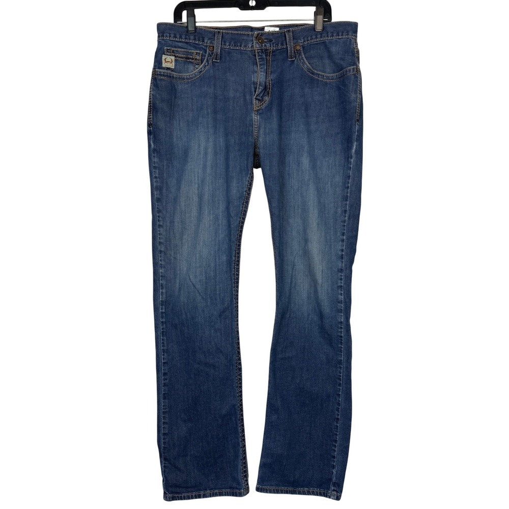 Cinch Ian Jeans Slim Fit BOOTCUT Mens 35x32 Cotton Stretch Denim Western *READ